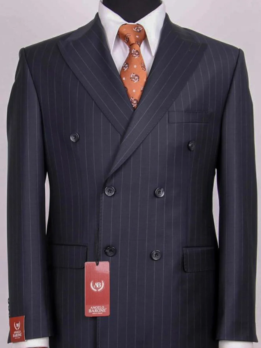 Navy Chalk Stripe Double-Breasted suit — Glory Room Boutique Pretoria