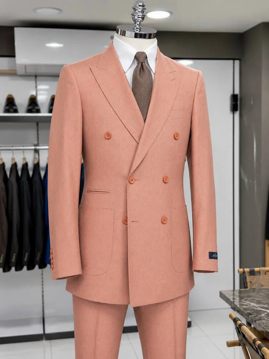 Salmon Double-Breasted suit — Glory Room Boutique Pretoria