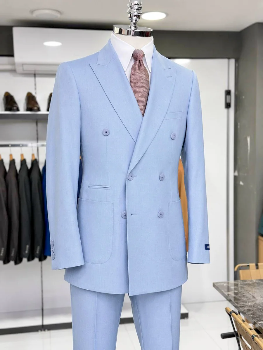 Sky Blue Double-Breasted suit — Glory Room Boutique Pretoria